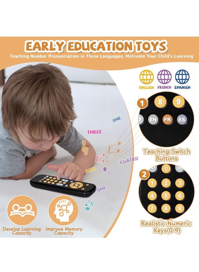 Baby TV Remote Control Toy 6 Month+, Toddler Realistic Remote Toy with Sound and Light, Early Educational Music Toys with English Infant Boys Girls 6 12 18 months - Image 5