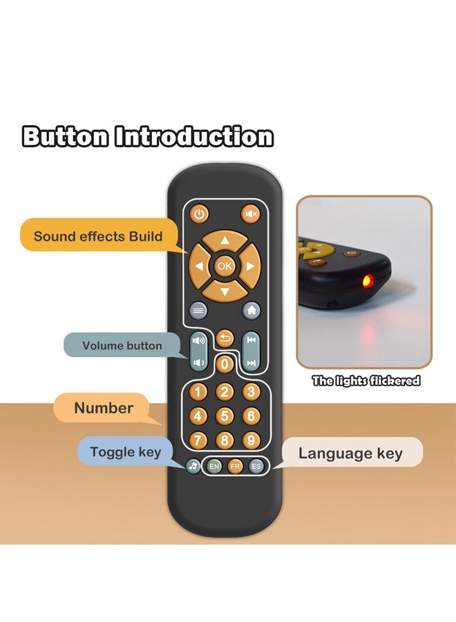 Baby TV Remote Control Toy 6 Month+, Toddler Realistic Remote Toy with Sound and Light, Early Educational Music Toys with English Infant Boys Girls 6 12 18 months - Image 3