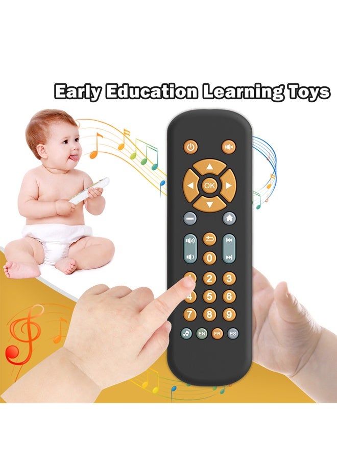 Baby TV Remote Control Toy 6 Month+, Toddler Realistic Remote Toy with Sound and Light, Early Educational Music Toys with English Infant Boys Girls 6 12 18 months - Image 2