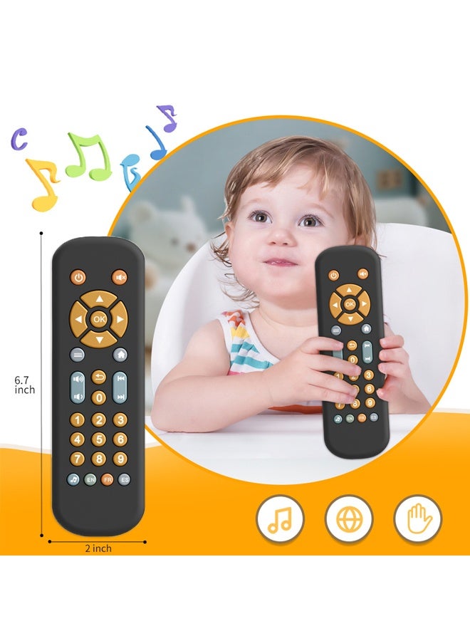 Baby TV Remote Control Toy 6 Month+, Toddler Realistic Remote Toy with Sound and Light, Early Educational Music Toys with English Infant Boys Girls 6 12 18 months - Image 4