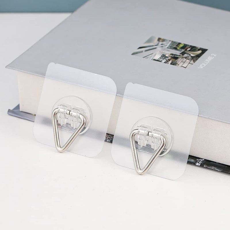 DIDUDIDU Wall Plate Hanger Display Holder - 20 Pack Invisible Vertical Plate Holders - Plastic Plate Hangers for The Wall - 2.4 Inch Adhesive Picture Hanger - Hanging Hooks for Decorative Plates and Wall Art - Image 2
