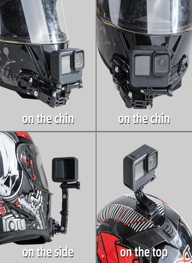 SHOPEE 4-Way Motorcycle Helmet Chin Mount for Hero 13/12/11/10/9/8/7, Osmo Action 3 & 4 SJCAM,Insta 360 & Other 4K Sports Cameras- Waterproof 3M Adhesive - Lightweight & Durable - Ideal for Bikers - Image 5