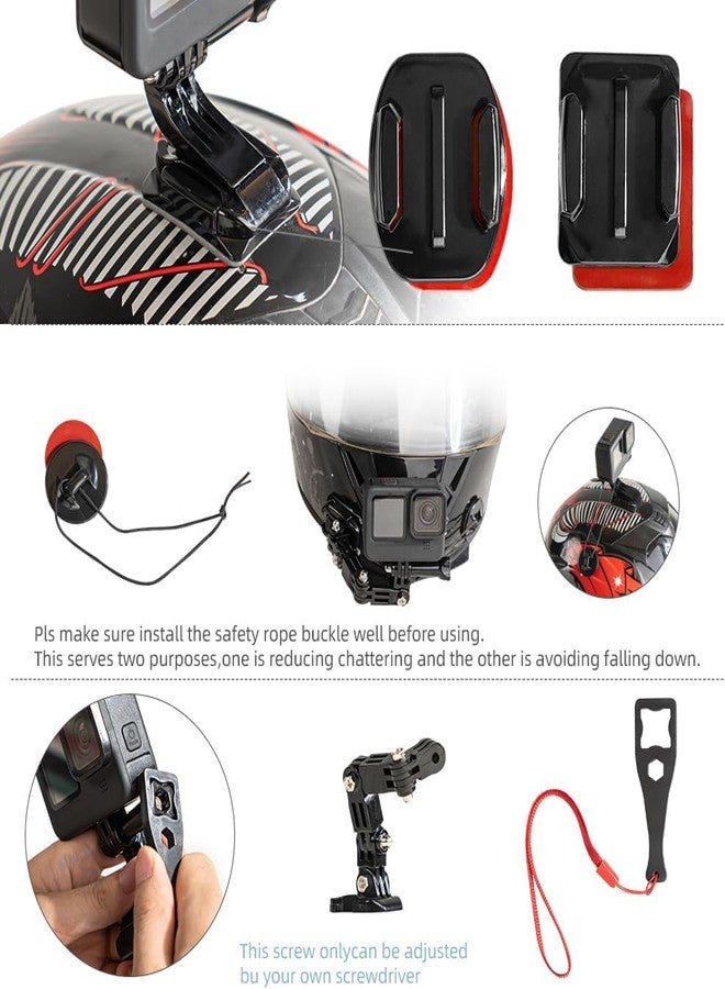 SHOPEE 4-Way Motorcycle Helmet Chin Mount for Hero 13/12/11/10/9/8/7, Osmo Action 3 & 4 SJCAM,Insta 360 & Other 4K Sports Cameras- Waterproof 3M Adhesive - Lightweight & Durable - Ideal for Bikers - Image 3