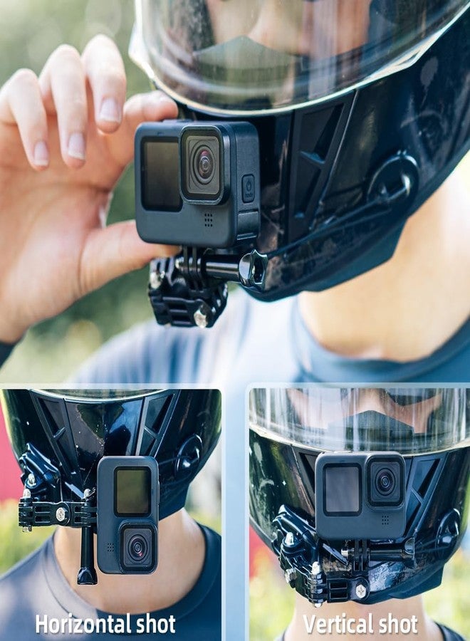 SHOPEE 4-Way Motorcycle Helmet Chin Mount for Hero 13/12/11/10/9/8/7, Osmo Action 3 & 4 SJCAM,Insta 360 & Other 4K Sports Cameras- Waterproof 3M Adhesive - Lightweight & Durable - Ideal for Bikers - Image 4