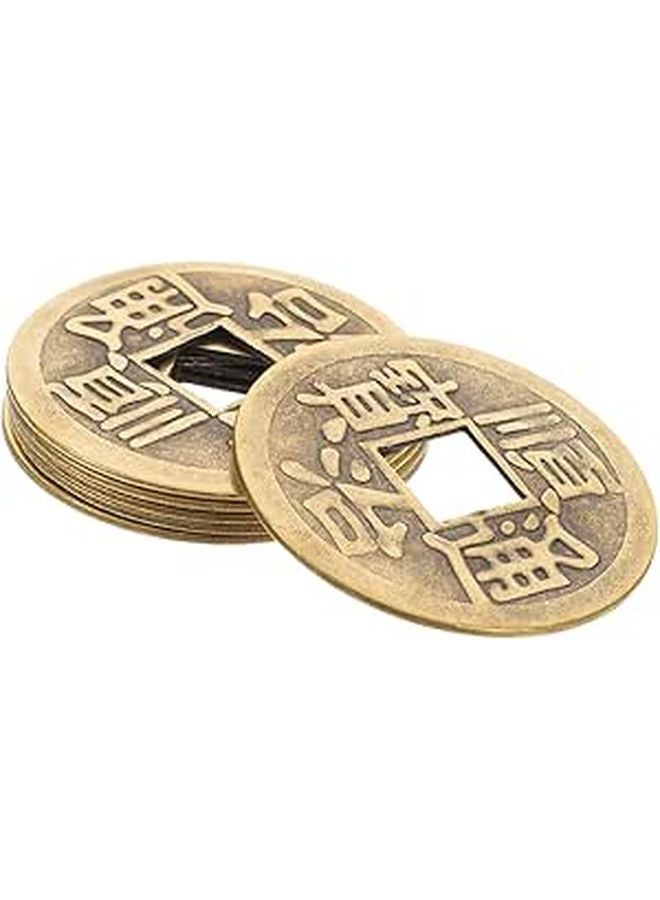 6 Brass Chinese Feng Shui Coins for Divination Home Office Car Decor DIY Accessories - Image 1