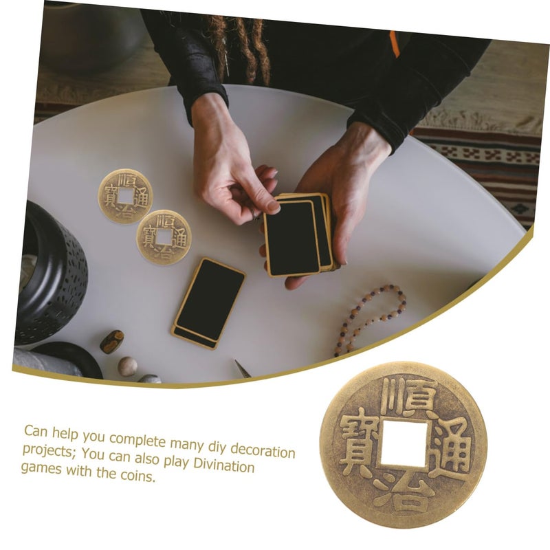 6 Brass Chinese Feng Shui Coins for Divination Home Office Car Decor DIY Accessories - Image 4