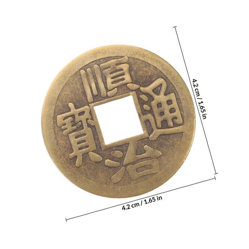 6 Brass Chinese Feng Shui Coins for Divination Home Office Car Decor DIY Accessories - Image 3