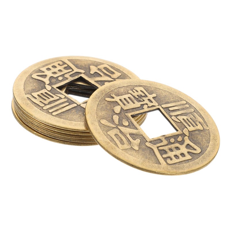 6 Brass Chinese Feng Shui Coins for Divination Home Office Car Decor DIY Accessories - Image 2