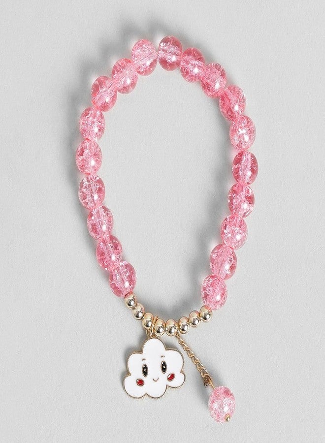 El Regalo 3PCs Opal Stone, Crystal Beads Tassel Bracelet With Cute Enamel Charms Star, Shell, Rainbow, Flowers, Swan, Pearls etc. for Kids/Girls/Teens/Women (Option-6) - Image 3