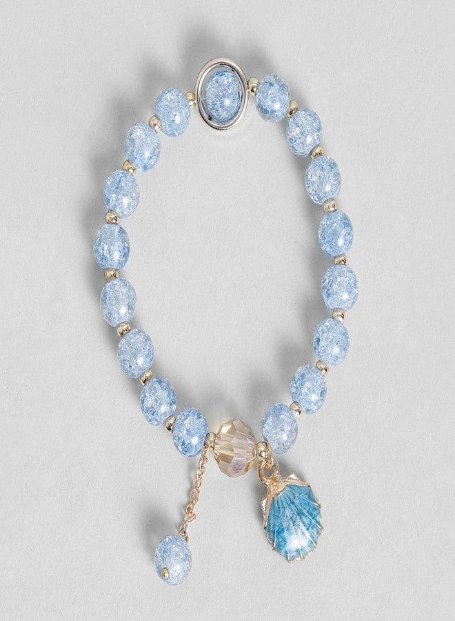 El Regalo 3PCs Opal Stone, Crystal Beads Tassel Bracelet With Cute Enamel Charms Star, Shell, Rainbow, Flowers, Swan, Pearls etc. for Kids/Girls/Teens/Women (Option-6) - Image 2
