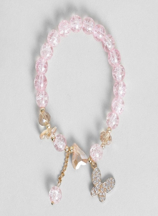 El Regalo 3PCs Opal Stone, Crystal Beads Tassel Bracelet With Cute Enamel Charms Star, Shell, Rainbow, Flowers, Swan, Pearls etc. for Kids/Girls/Teens/Women (Option-6) - Image 4