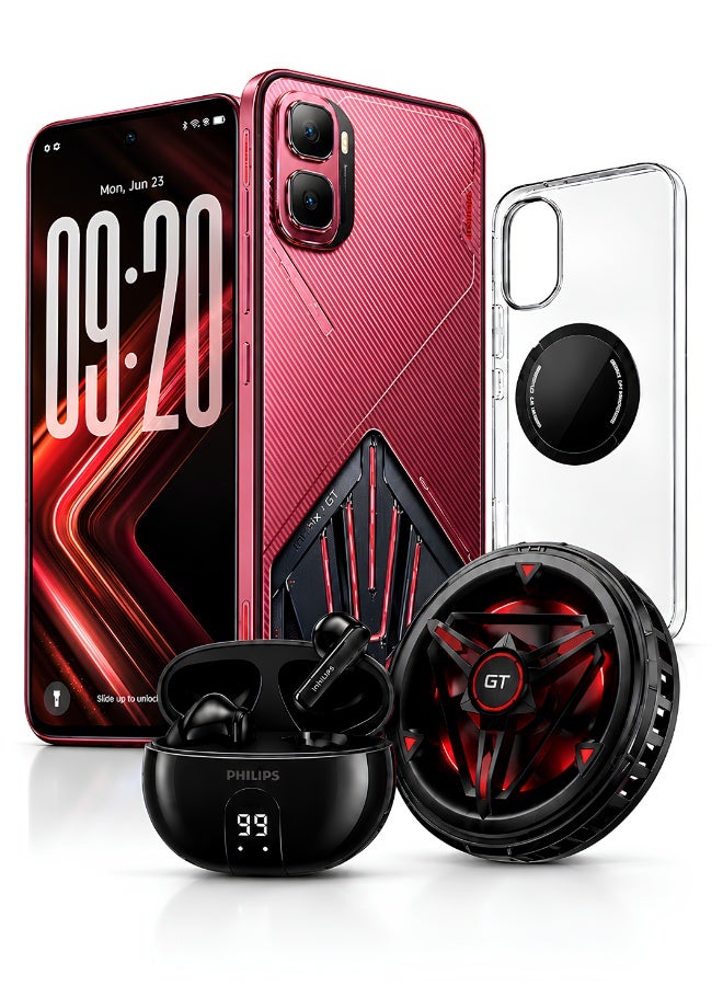 إنفينيكس GT 50 Pro with Earbuds Cooling Fan And Cover -24GB RAM (12+12) - 512 GB Storage- 5G Gaming Smartphone -  6.78-inch - 144Hz AMOLED - Red Blaze - Cooling Edition - Image 1