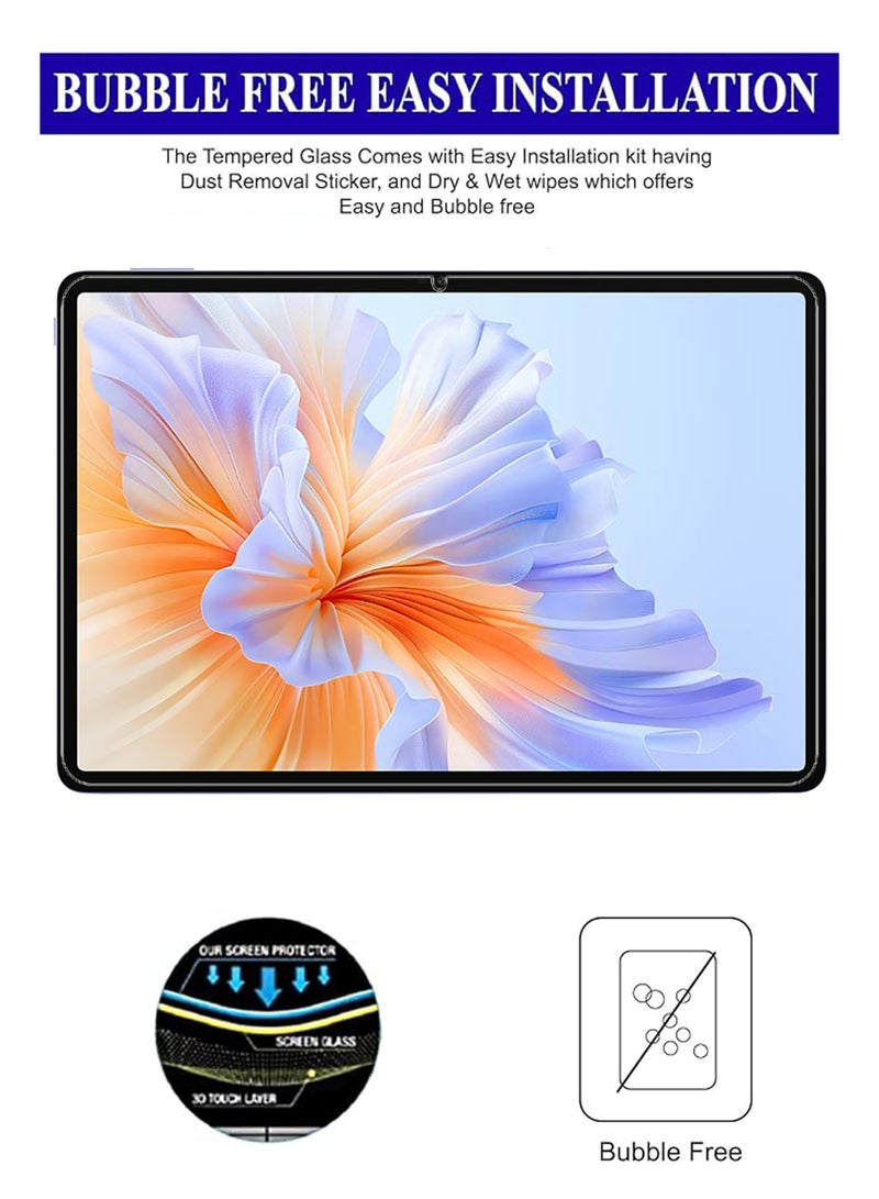 2 قطع واقي شاشة زجاجي مقسى لجهاز Honor Pad V9 بحجم 11.5 بوصة – شفافية عالية، لمسة رقيقة، مضاد للانفجار، حواف سلسة، تركيب سهل - Image 2
