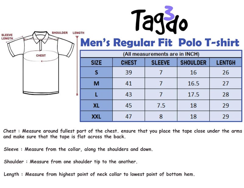 TAGDO® Mens Collar T Shirt for Man | Trendy Casual Polo Tshirt (Polo-2029-Blue-XXL) - Image 3