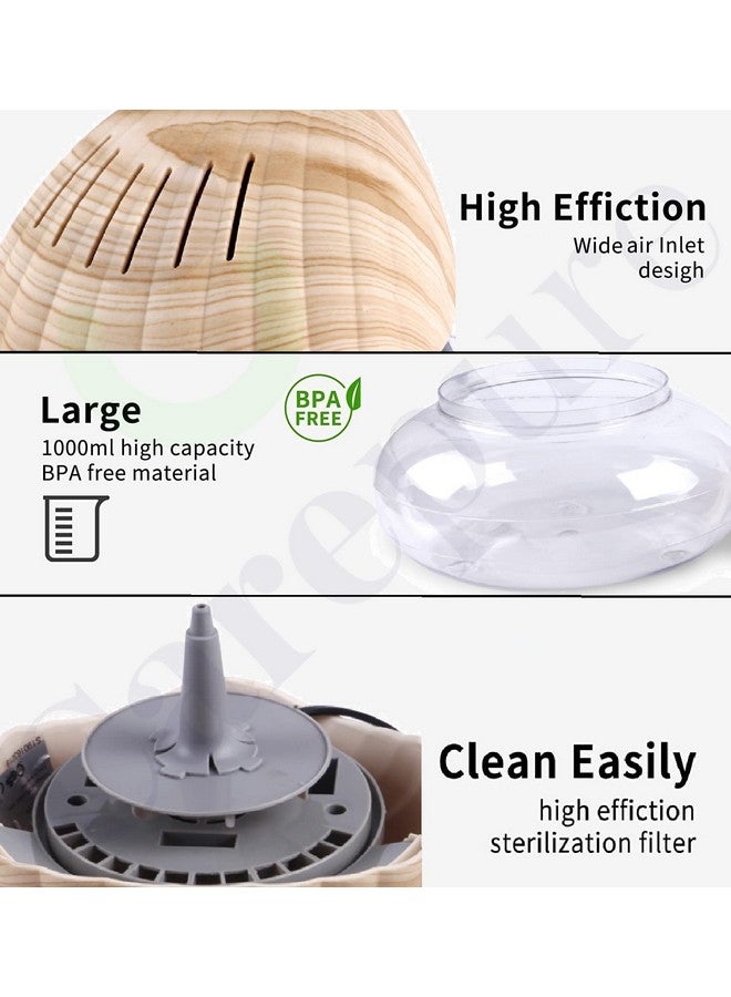 Carepure Water base Air Purifier and Humidifier Aroma Diffuser Air Revitalizer (Wooden - sea shell shape) - Image 5
