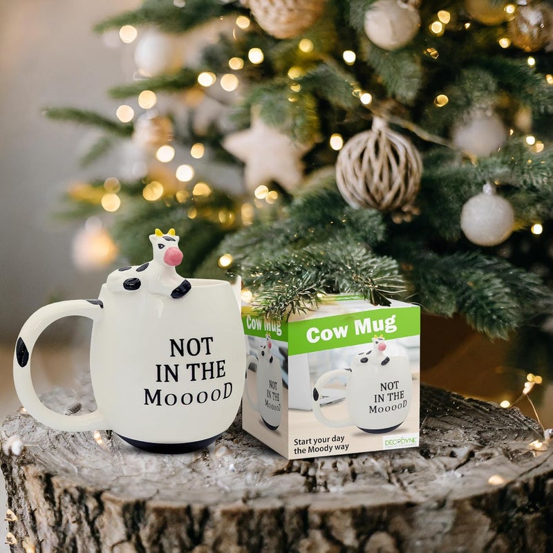 Decodyne Funny Cow Coffee Mug, White Elephant Gifts for Adults, Gag Gifts for Adults, Cute Stuff For Women and Men, Funny Coworker Office, Cool Stuff - 14 Ounce - Image 2