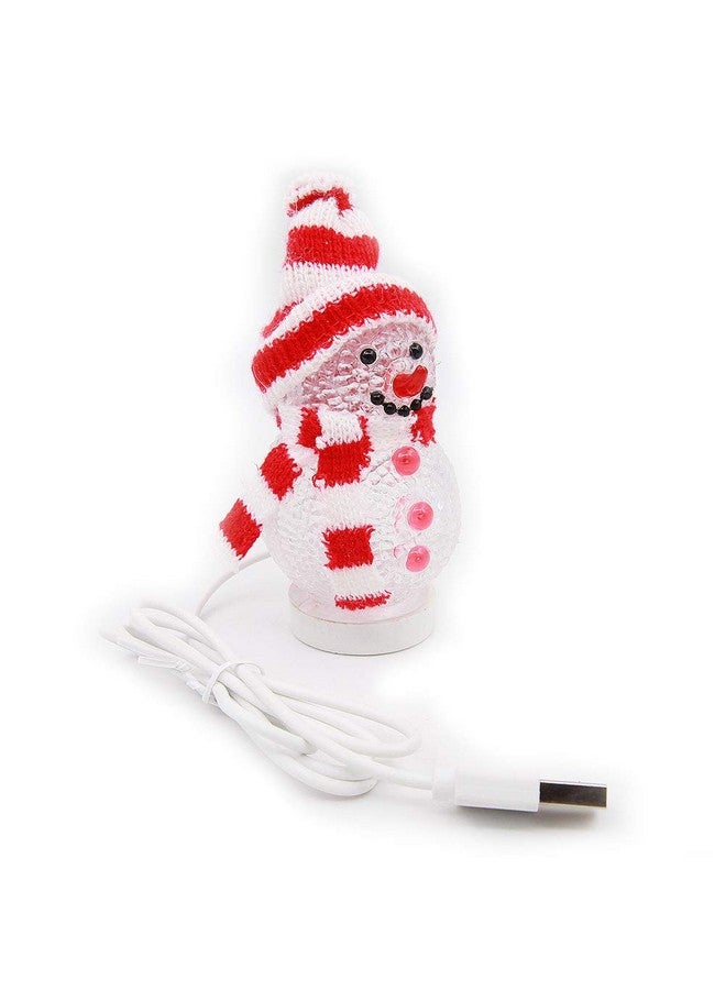Winterworm 3 Pcs Mini Christmas Snowman Light USB Powered LED Glowing Lights Color Changing Night Lights for Christmas Holiday Decoration Children Gift - Image 3