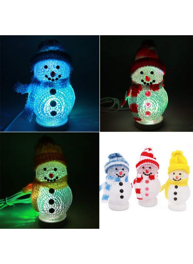 Winterworm 3 Pcs Mini Christmas Snowman Light USB Powered LED Glowing Lights Color Changing Night Lights for Christmas Holiday Decoration Children Gift - Image 2