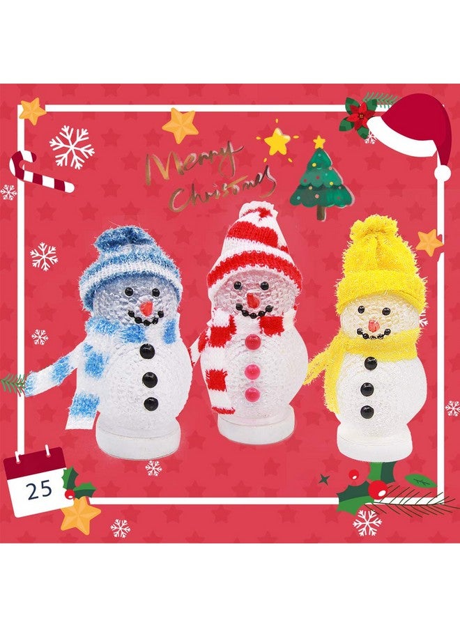Winterworm 3 Pcs Mini Christmas Snowman Light USB Powered LED Glowing Lights Color Changing Night Lights for Christmas Holiday Decoration Children Gift - Image 5