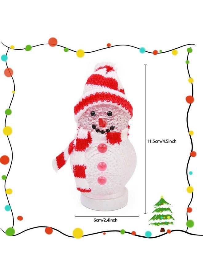 Winterworm 3 Pcs Mini Christmas Snowman Light USB Powered LED Glowing Lights Color Changing Night Lights for Christmas Holiday Decoration Children Gift - Image 4