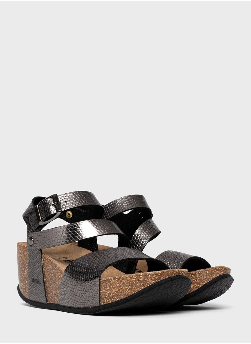 BAYTON Melilla Strappy Mid Heel Wedges  - Image 5