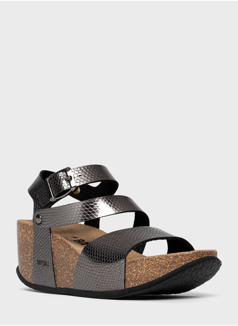 BAYTON Melilla Strappy Mid Heel Wedges  - Image 4