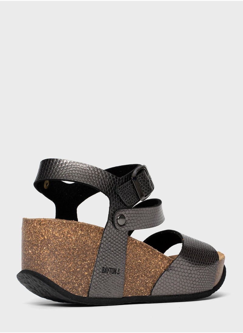 BAYTON Melilla Strappy Mid Heel Wedges  - Image 3