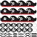 Halatool 12 Set Pirate Accessories for Kids Include 12 Felt Pirates Hats with 12 Eye Patches and 12 Mustaches Pirate Costume Accessories for Halloween Masquerade Cosplay Party Favors Decor - Image 2