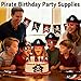 Halatool 12 Set Pirate Accessories for Kids Include 12 Felt Pirates Hats with 12 Eye Patches and 12 Mustaches Pirate Costume Accessories for Halloween Masquerade Cosplay Party Favors Decor - Image 4