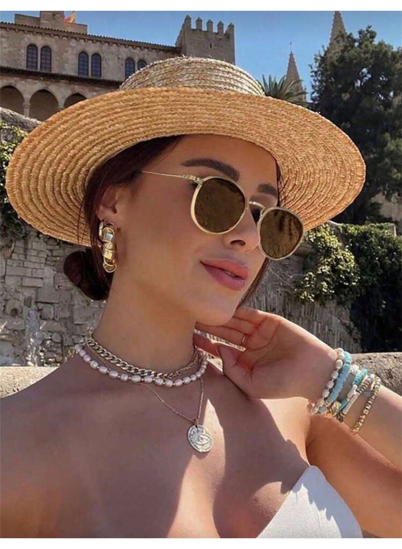 شي إن نظارات نسائية بإطار معدني دائري، نظارات عصرية متعددة الاستخدامات - Image 2