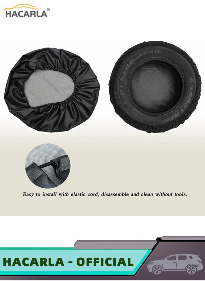 HACARLA - PU Leather PVC Car Spare Tire Wheel Cover for Car Wheels Accessories Fit for Jeep Trailer RV SUV Truck - Image 1