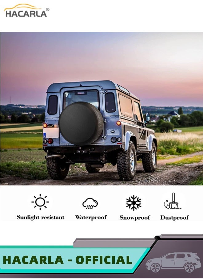 HACARLA - PU Leather PVC Car Spare Tire Wheel Cover for Car Wheels Accessories Fit for Jeep Trailer RV SUV Truck - Image 1