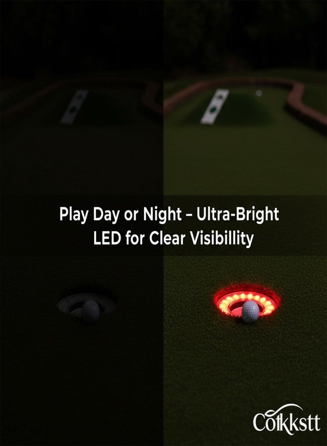 Cotkkstt 18Pcs LED Golf Hole Lights for Night Putting Green - Glow Disc Golf Basket Lights - Waterproof Color Changing Puck Light Set for Cornhole Board Outdoor Backyard Party Accessories - Image 4
