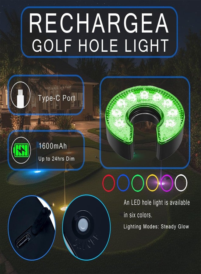 Cotkkstt 18Pcs LED Golf Hole Lights for Night Putting Green - Glow Disc Golf Basket Lights - Waterproof Color Changing Puck Light Set for Cornhole Board Outdoor Backyard Party Accessories - Image 2