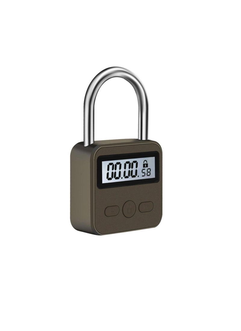 Generic - Metal Time Padlock - Multi-Function Timer Lock 99 Hours Max Timing with Electronic LCD Timed Display Micro USB Rechargeable - Image 1