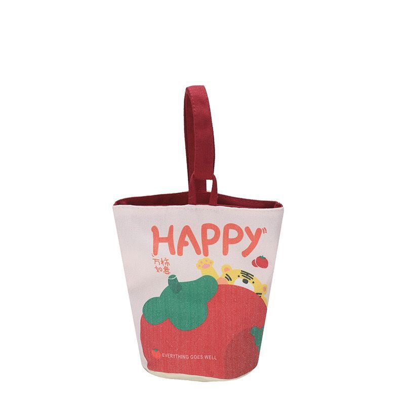 Cute Print Canvas Bucket Bag for Women - Image 2