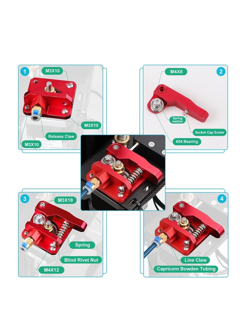 Official 3D Printer Extruder, Upgraded Aluminum Drive Feed Extruders Accessories for 3D Printer 1.75mm Filament Works with Creality CR-10 Series, Ender 5 Series, Ender 3 Series - Image 5