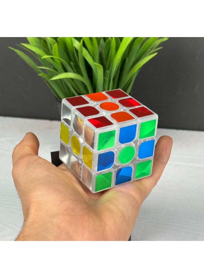 ماجيك كيوب مكعب سحري 3x3 مع إضاءة LED، لعبة ألغاز شفافة لتحدي الدماغ - Image 3