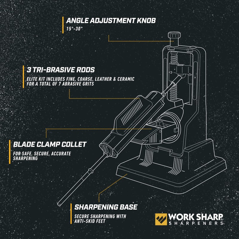 Work Sharp Work Sharp Precision Adjust Elite Knife Sharpener - Adjustable Knife Sharpening System - For Hunting, Serrated & Kitchen Knives  - Image 3