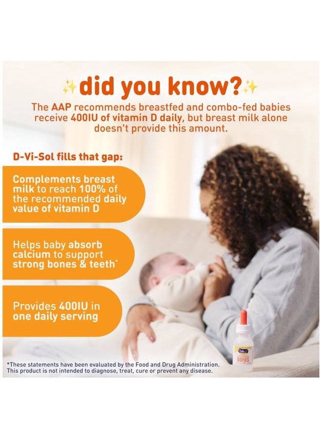 Enfamil Baby Vitamin D-Vi-Sol Liquid Vitamin D Drops, Supports Strong Teeth & Bone Development, 50mL Bottle - Image 3