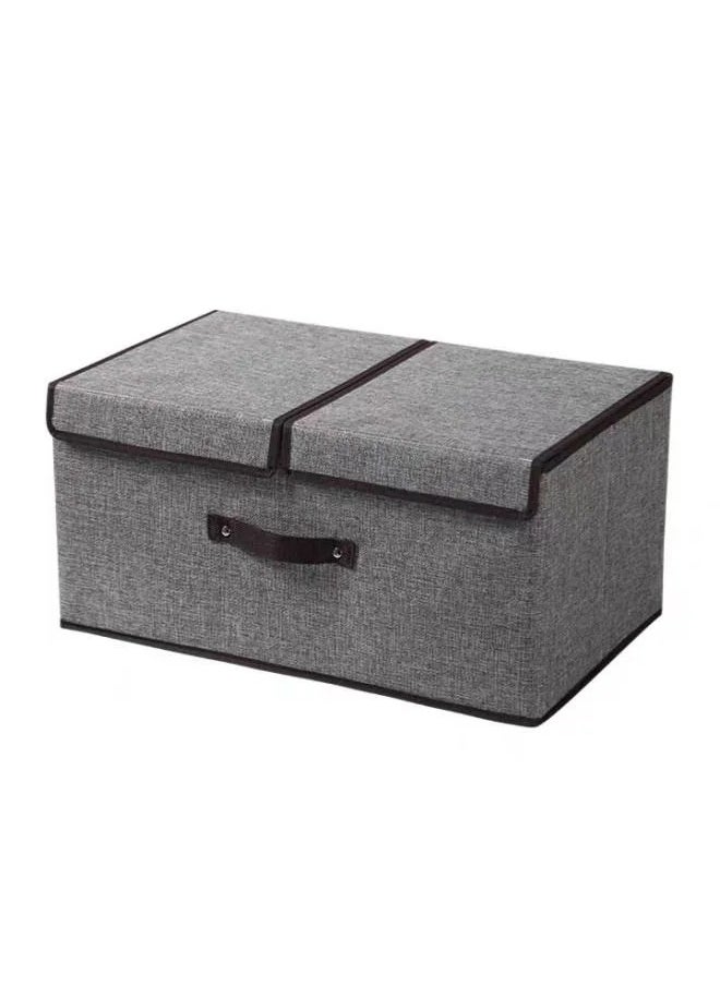 MIXDE 2 Pcs Large Capacity Foldable Storage Box Double Cover Clothes Organizer - Grey  - Image 5