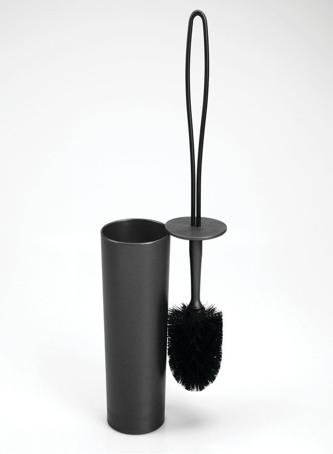 InterDesign iDesign Toilet Holder for Bathroom-Matte Black Bowl Brush - Image 3