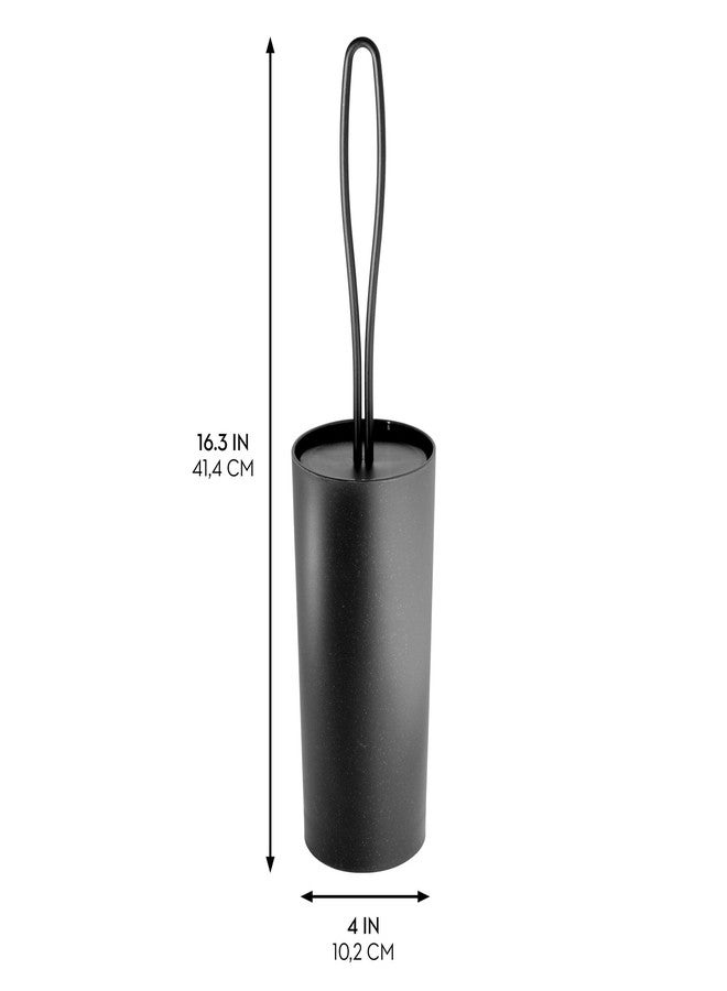 InterDesign iDesign Toilet Holder for Bathroom-Matte Black Bowl Brush - Image 2