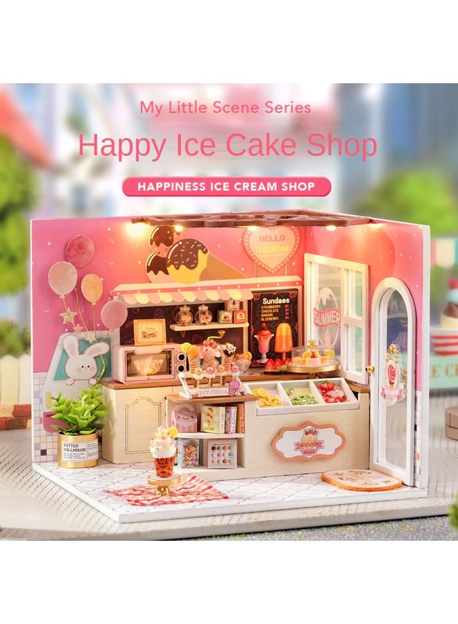Bluejw Hand-assembled Wooden Diy Cabin My Small Scene Miniature Coffee Shop Ice Cream Shop Model Girl's Best Friend - Image 1