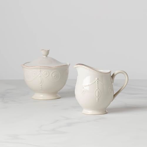 Lenox French Perle Sugar and Creamer, White -, 2.60 LB - Image 2