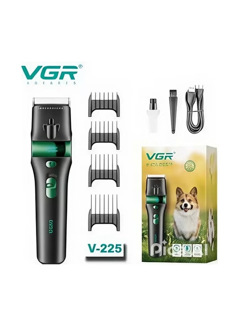 VGR Professional Pet Hair Clipper V-225 , 2 Speed ,  Rechargeable Pet Grooming Trimmer with Powerful Motor, Stainless Steel Blades, Adjustable Cutting Lengths (0.8–2mm), Washable Design & Protective Blade Cover