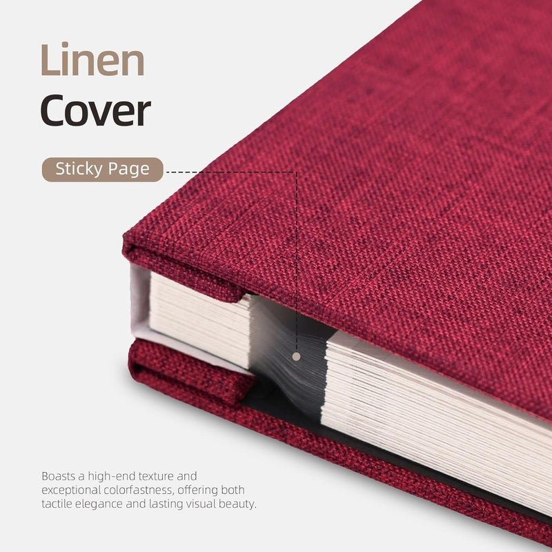 Vienrose ألبوم صور ذاتي اللصق فينروز 10 × 15 سم لـ DIY ألبوم صور كبير من الكتان مع 40 صفحة بيضاء، هدايا عيد الزفاف والذكرى السنوية وعيد الميلاد مع قلم حبر جاف، 28 × 27 سم - Image 5