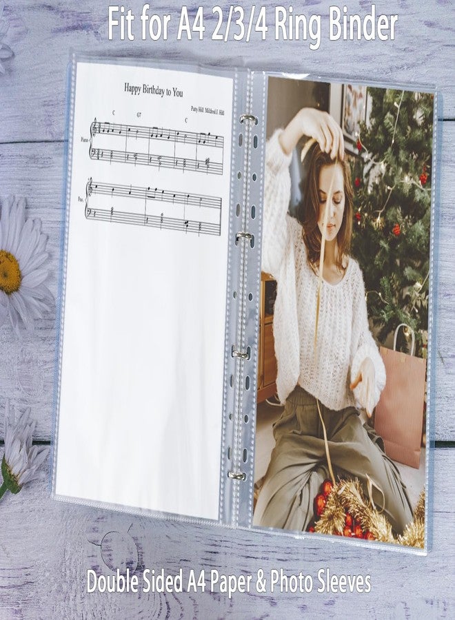 WITHYU Plastic Sleeves for Paper 8.5x11, 30 Pack (60 Pockets) A4 Document Protectors, 11-Hole Double-Sided Clear Sheet Protectors Fits 2/3/4 Ring Binders, Refill Pages for Photos, Reports & Papers - Image 3
