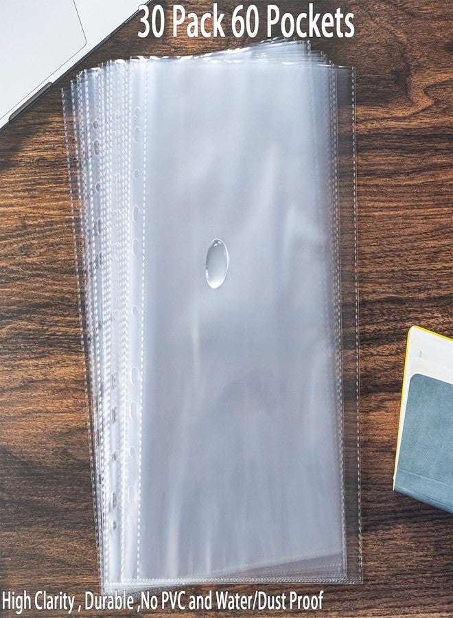 WITHYU Plastic Sleeves for Paper 8.5x11, 30 Pack (60 Pockets) A4 Document Protectors, 11-Hole Double-Sided Clear Sheet Protectors Fits 2/3/4 Ring Binders, Refill Pages for Photos, Reports & Papers - Image 4