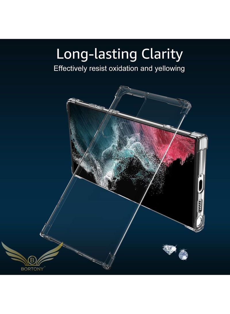 BORTONY Samsung Galaxy S22 Ultra Case,Clear Transparent Shock-Absorbing Flexible TPU Cell Phone Protective Case Cover For Samsung Galaxy S22 Ultra 5G,Crystal Clear - Image 4